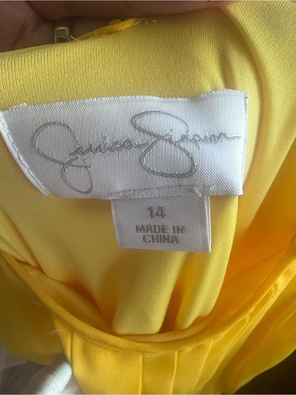 Jessica Simpson Bright Yellow Pleated Mini Dress - Picture 4 of 4